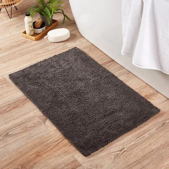 Reversible Bath Mat - Dark Raisin, Cotton