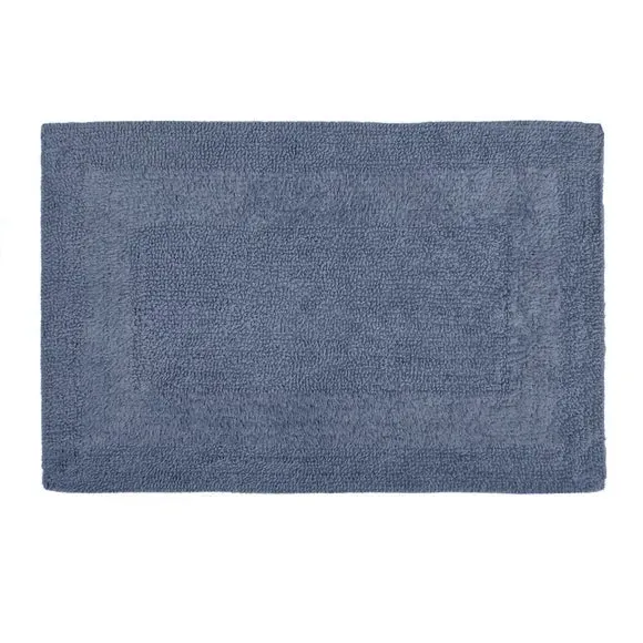 Reversible Bath Mat - Folkstone Blue, Cotton