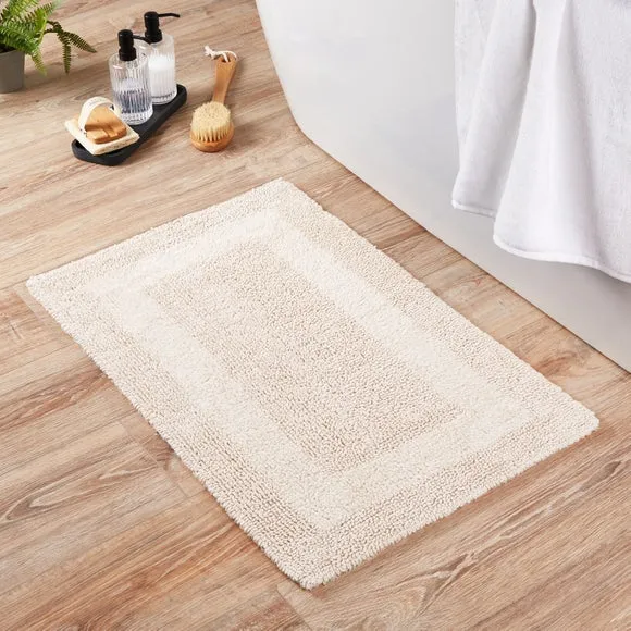 Reversible Bath Mat - Natural, Cotton