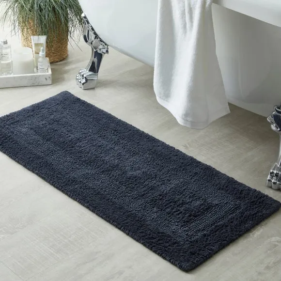 Reversible Bath Runner - Charcoal, Cotton image