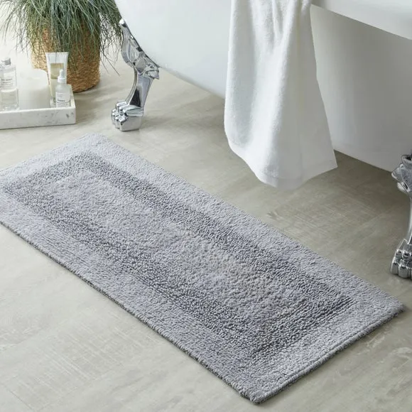 Reversible Bath Runner - Silver, Cotton