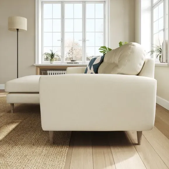 Reversible Corner Chaise Sofa - Champagne, Velvet