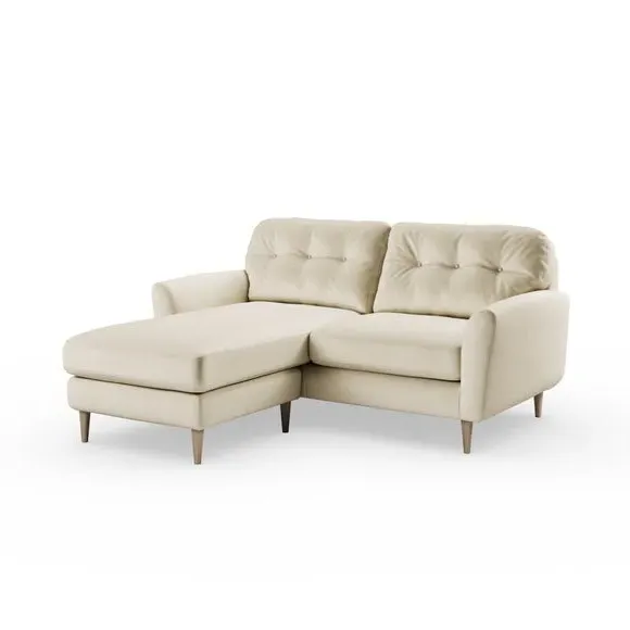 Reversible Corner Chaise Sofa - Champagne, Velvet