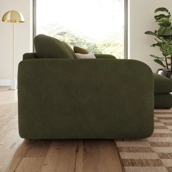 Reversible Corner Chaise Sofa - Forest Green, Boucle
