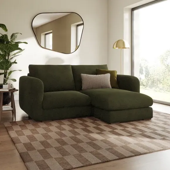 Reversible Corner Chaise Sofa - Forest Green, Boucle image