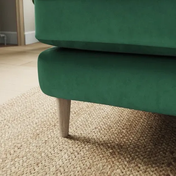 Reversible Corner Chaise Sofa - Green, Velvet
