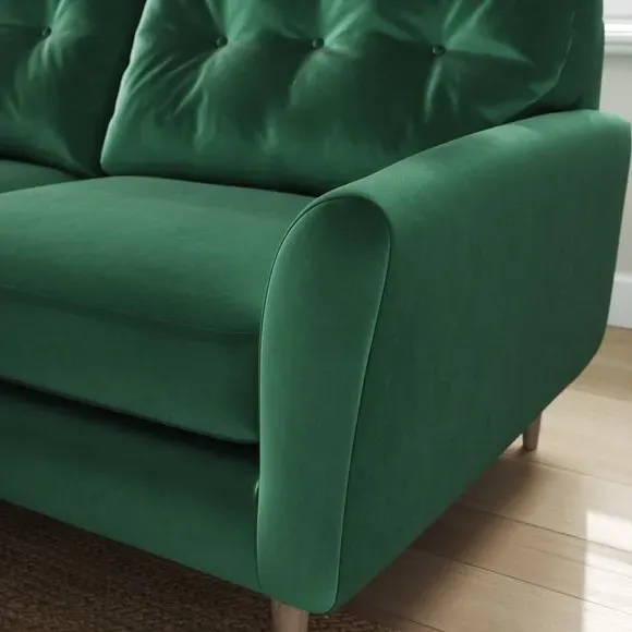 Reversible Corner Chaise Sofa - Green, Velvet