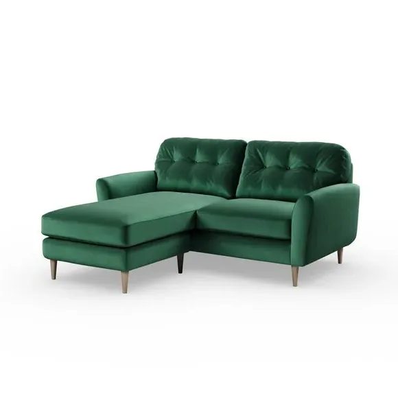Reversible Corner Chaise Sofa - Green, Velvet