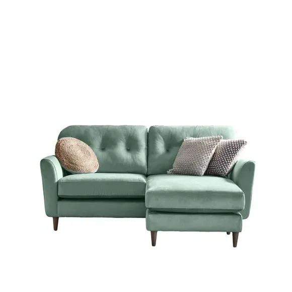 Reversible Corner Chaise Sofa - Grey, Velvet