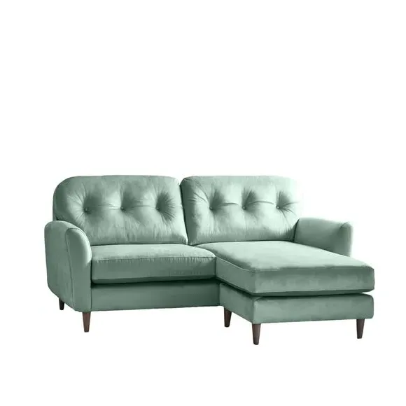 Reversible Corner Chaise Sofa - Grey, Velvet
