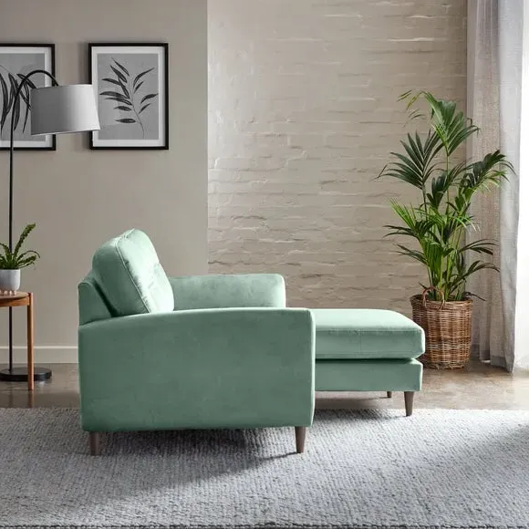 Reversible Corner Chaise Sofa - Grey, Velvet