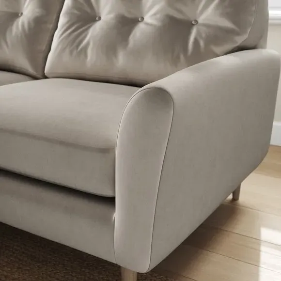 Reversible Corner Chaise Sofa - Grey, Velvet