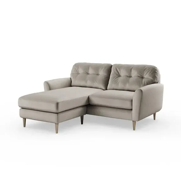Reversible Corner Chaise Sofa - Grey, Velvet