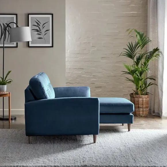 Reversible Corner Chaise Sofa - Navy, Velvet