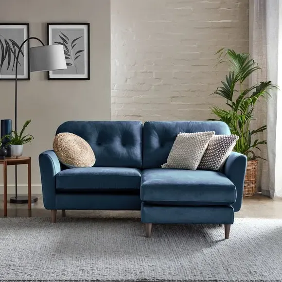 Reversible Corner Chaise Sofa - Navy, Velvet