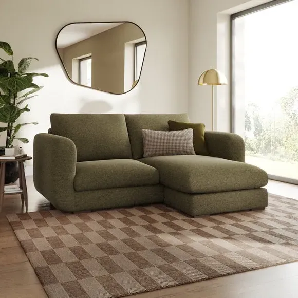 Reversible Corner Chaise Sofa - Olive, Chenille