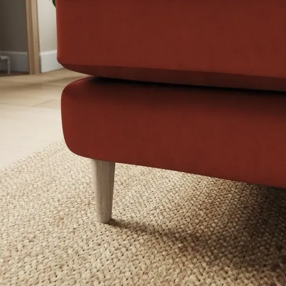 Reversible Corner Chaise Sofa - Orange, Velvet
