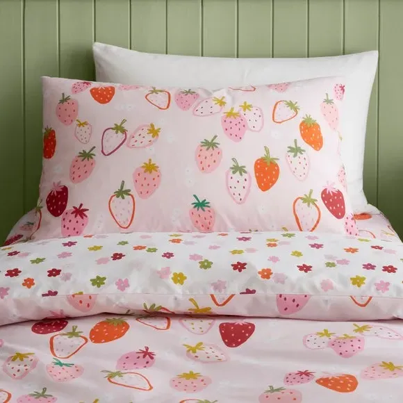 Reversible Duvet Cover & Pillowcase Set - Pink