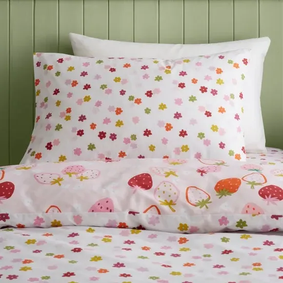 Reversible Duvet Cover & Pillowcase Set - Pink