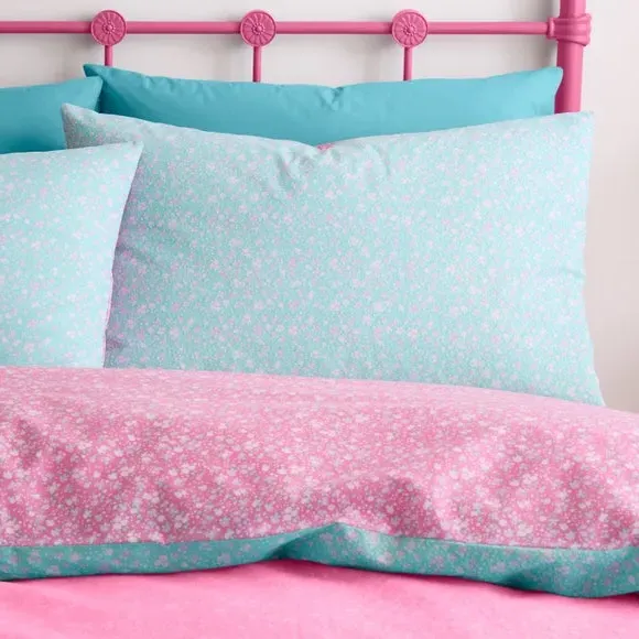 Reversible Duvet Cover Set - Blue, Cotton