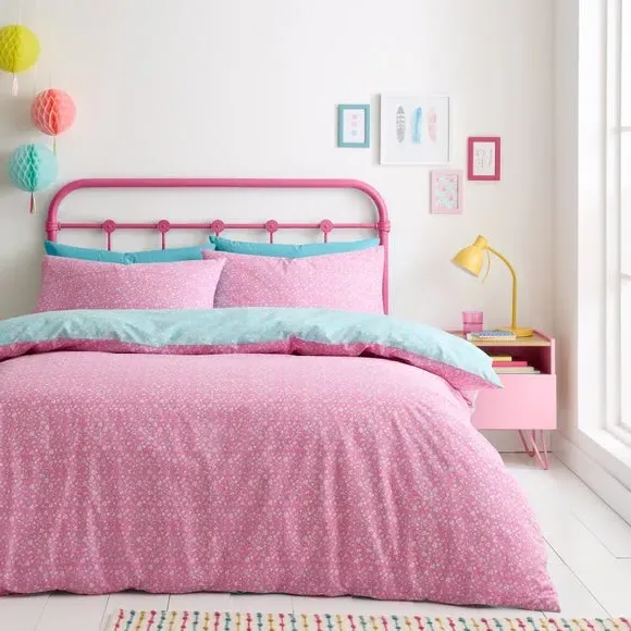 Reversible Duvet Cover Set - Blue, Cotton