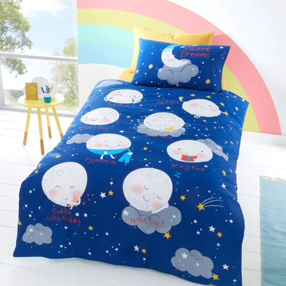 Reversible Duvet Cover Set - Blue