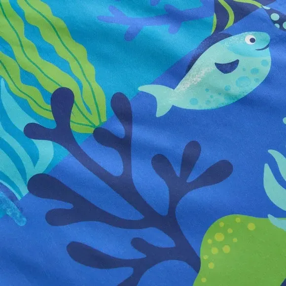 Reversible Duvet Cover Set - Blue, Polycotton