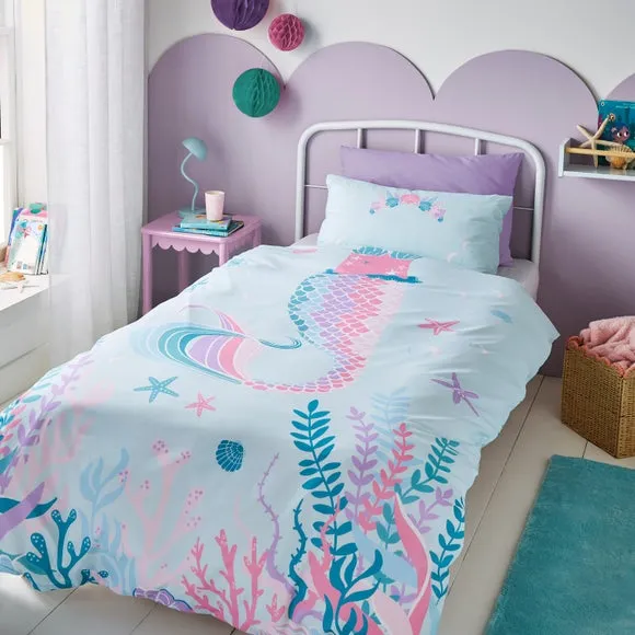 Reversible Duvet Cover Set - Blue, Polycotton image