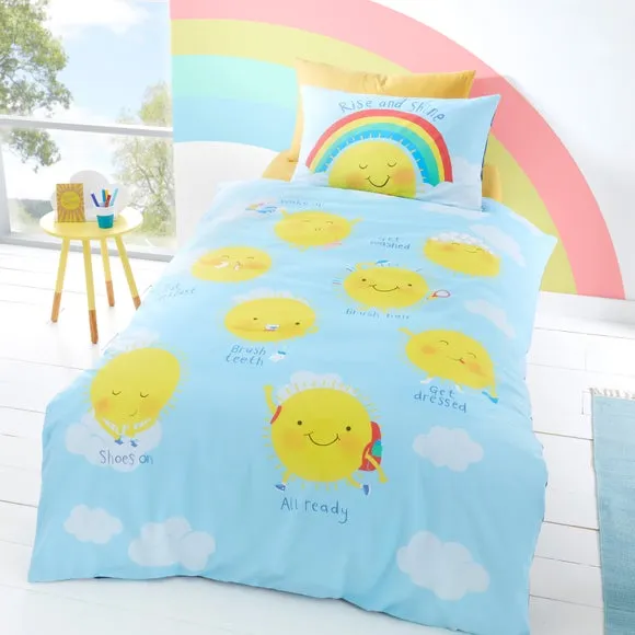 Reversible Duvet Cover Set - Blue