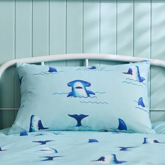 Reversible Duvet Cover Set - Blue, Polycotton