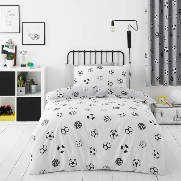 Reversible Duvet Cover Set - Grey, Polycotton