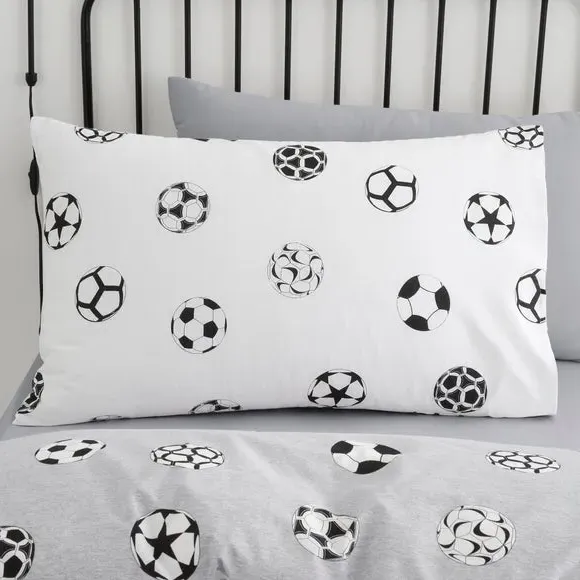 Reversible Duvet Cover Set - Grey, Polycotton