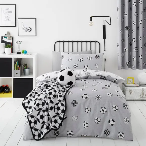 Reversible Duvet Cover Set - Grey, Polycotton