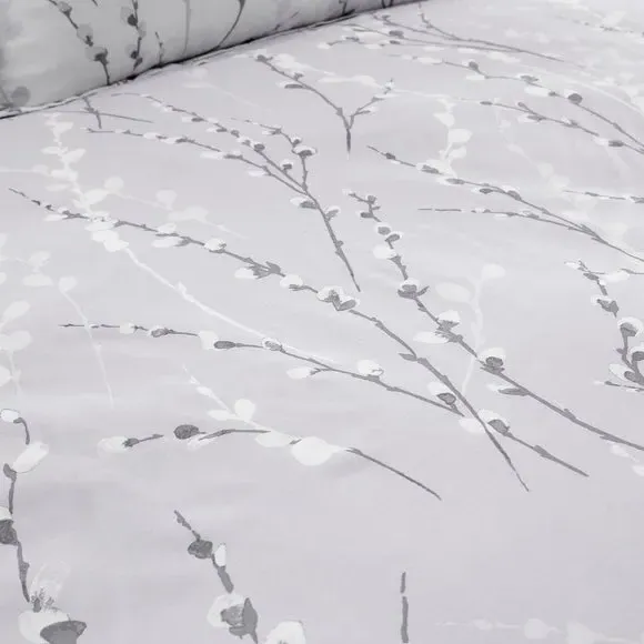 Reversible Duvet Cover Set - Light Grey, Cotton