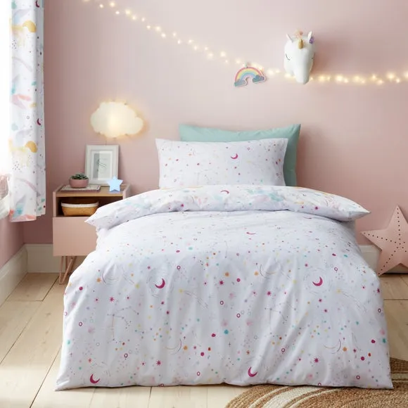 Reversible Duvet Cover Set - Lilac, Polycotton
