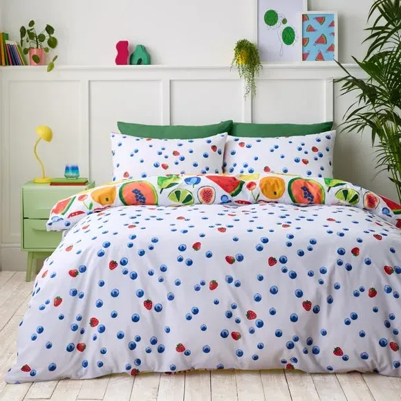 Reversible Duvet Cover Set - Multicolor, Polycotton