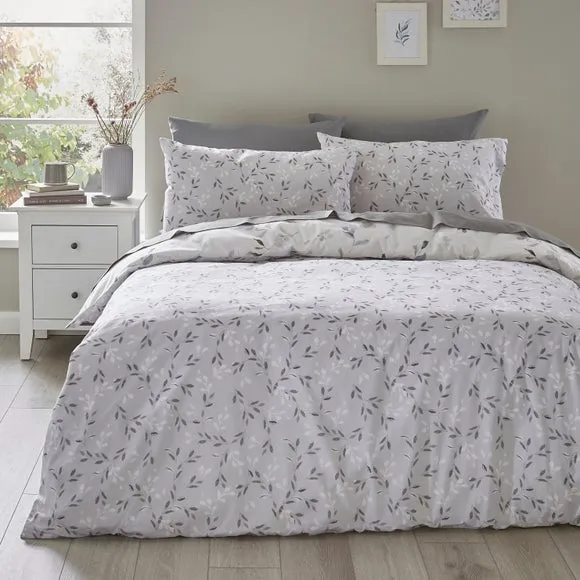 Reversible Duvet Cover Set - Natural, Polycotton