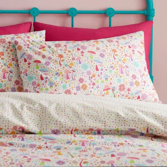 Reversible Duvet Cover Set - Natural, Polycotton