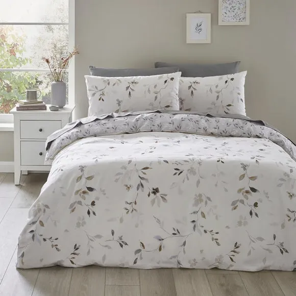 Reversible Duvet Cover Set - Natural, Polycotton