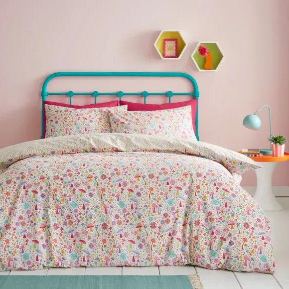 Reversible Duvet Cover Set - Natural, Polycotton