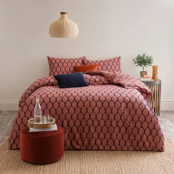 Reversible Duvet Cover Set - Navy, Cotton image