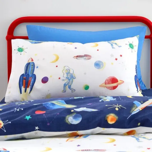 Reversible Duvet Cover Set - Navy, Cotton