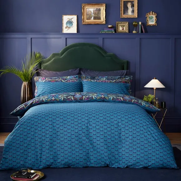Reversible Duvet Cover Set - Navy, Cotton