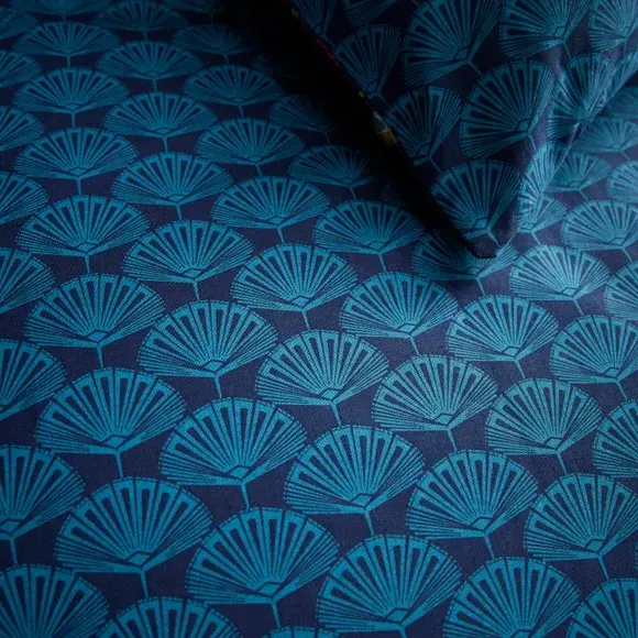 Reversible Duvet Cover Set - Navy, Cotton