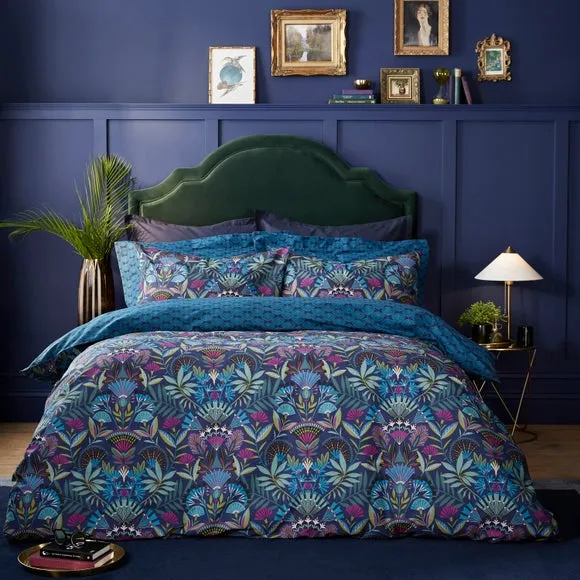 Reversible Duvet Cover Set - Navy, Cotton image