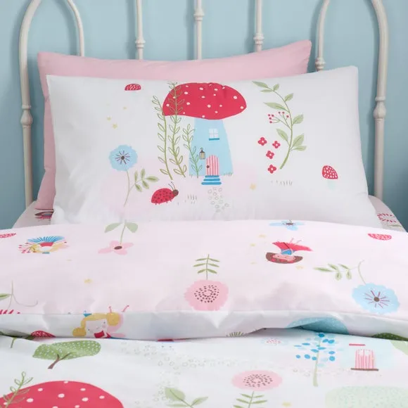 Reversible Duvet Cover Set - Pink, Polycotton