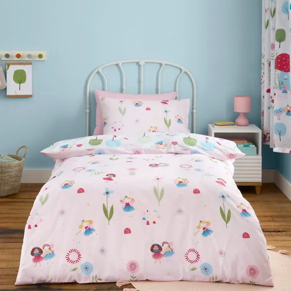 Reversible Duvet Cover Set - Pink, Polycotton
