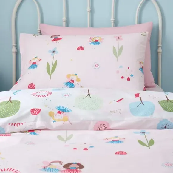 Reversible Duvet Cover Set - Pink, Polycotton
