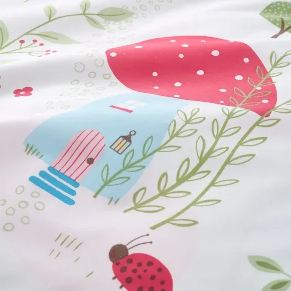 Reversible Duvet Cover Set - Pink, Polycotton
