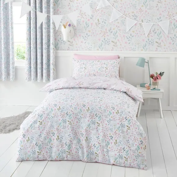 Reversible Duvet Cover Set - Pink, Polycotton